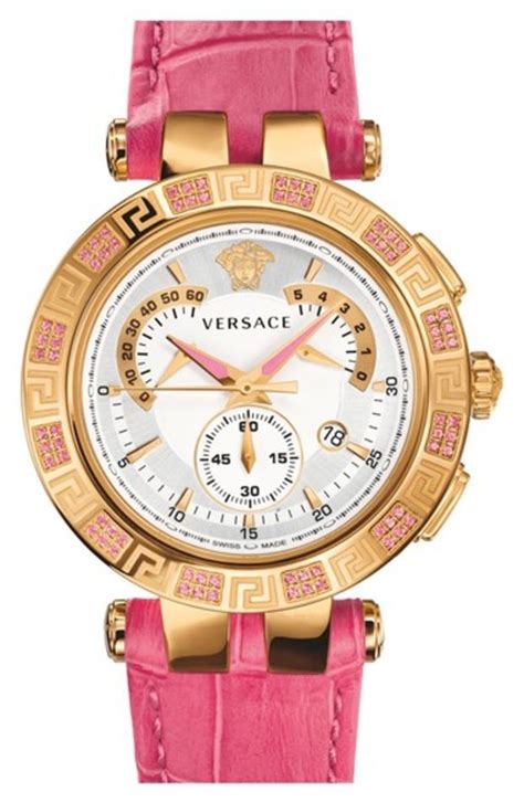 versace watch gold pink|Versace chrono watch.